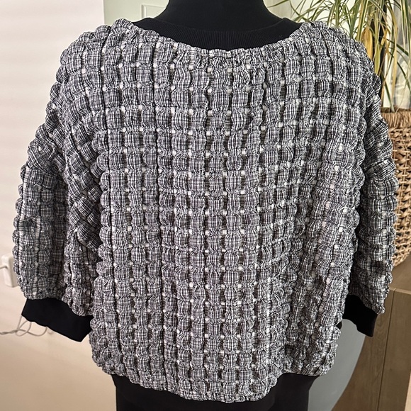 Maeve by Anthropologie Puff Sleeve Bubble Top Textured Women's Top - XLarge - Picture 6 of 13